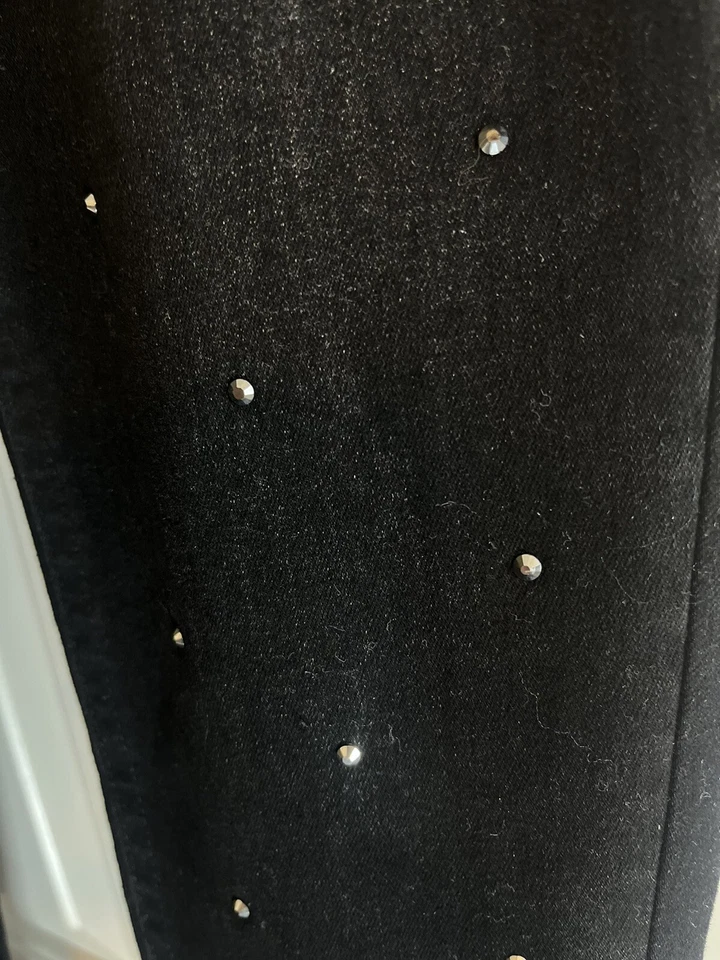 Pantalones de mujer Reba Glam en dorado negro 8 ajustados tobillo nuevos con etiquetas $88 Foto 3 de 4