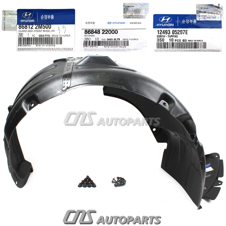 GENUINE Fender Liner FRONT PASSENGER for 10-16 Hyundai Genesis Coupe 868122M500 Foto 4 de 4