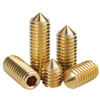 BRASS GRUB SCREWS CONE POINT DIN 914 ALLEN SOCKET GRUB SCREWS M3 M4 M5 M6