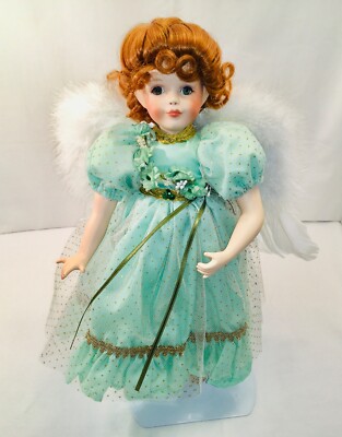 Magical Leprechaun Elf Angel Doll with pointy Ears Rare Red Hair Green Dress