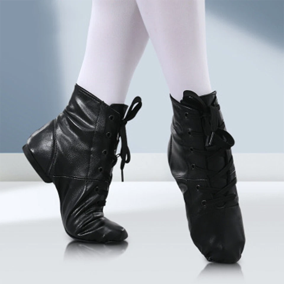 Zapatos de baile de práctica de jazz de caña alta botas modernas latinas mujeres hombres niños niños Foto 2 de 4