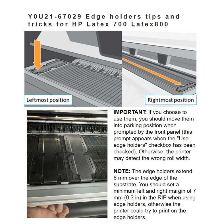 Y0U21-67029 Edge Holders Fit For HP LATEX 700 700W Latex 800 800W