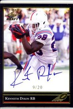 kenneth dixon rookie rc draft auto autograph college louisiana la tech #/20 2016