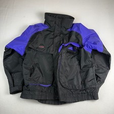 Columbia Powder Keg Men's Black Purple Teal Ski Jacket XL