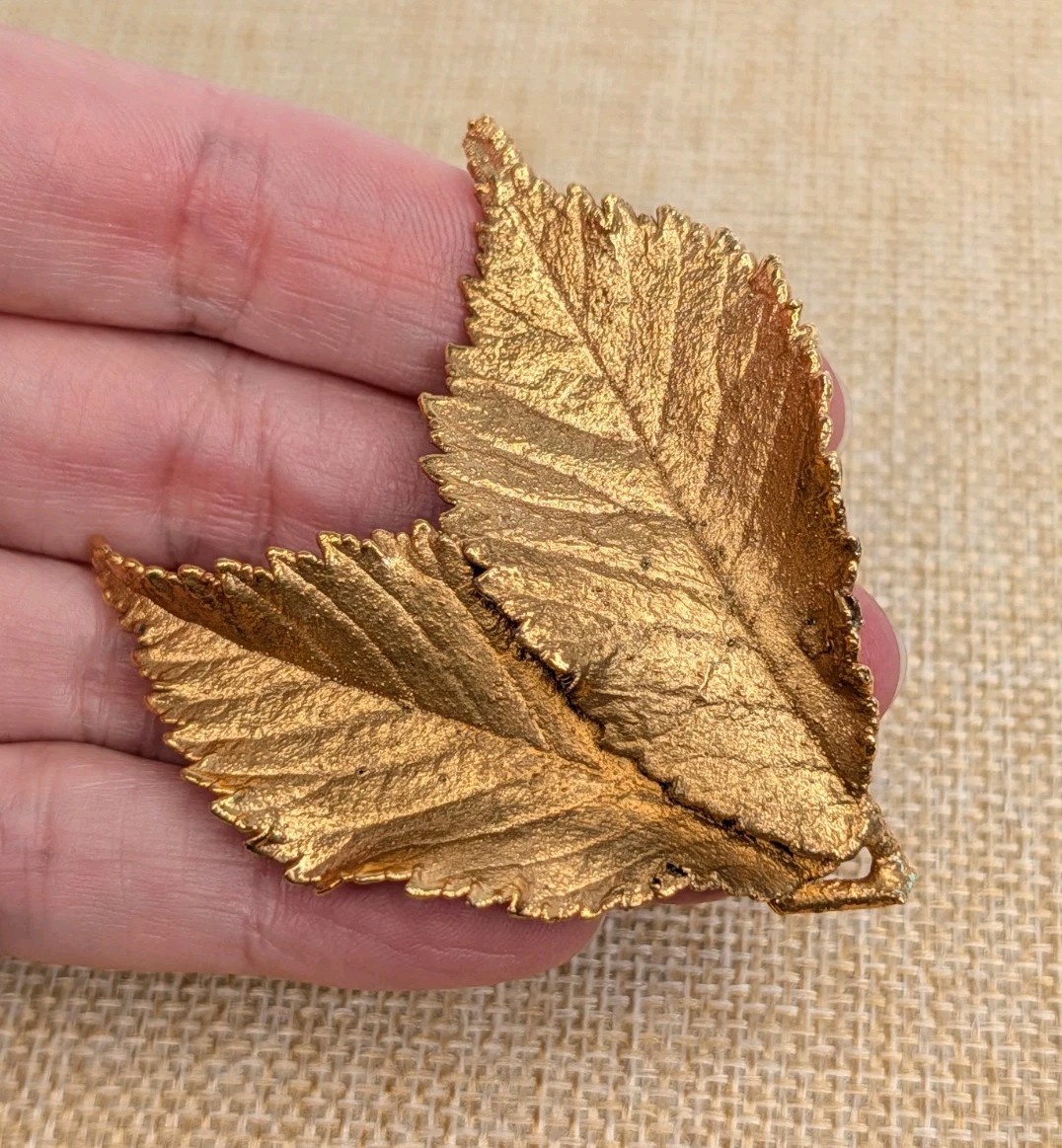 Women's Vintage Gold Plated Dipped Real Double Le… - image 2