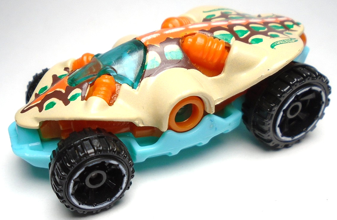 2013 HOT WHEELS SWAMP BUGGY DINO RIDERS TAN DIECAST 2 1/2" CAR BROWN ORANGE BLUE