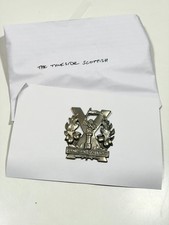 The Tyneside Scottish Regiment Military Cap Badge Pin Metal Thistle WWI WWII Era