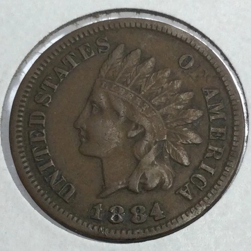 1884 Indian Cent in very fine plus