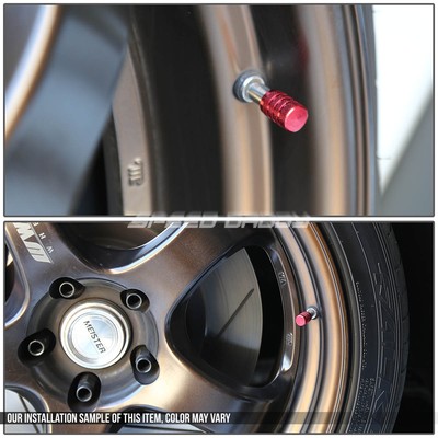 4pcs Red Spike Cone Aluminum Wheel Tire Valve Caps Dust Cover For AUDI BMW Ford 4pcs Red Spike Cone Aluminum Wheel Tire Valve Caps Dust Cover For AUDI BMW Ford