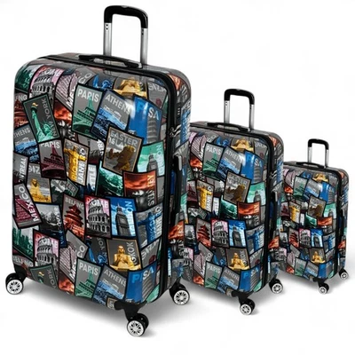 - SENZA MARCA/GENERICO - ORMI Trolley Valigia Set 3 Valigie Rigido in Policarbonato ULTRALEGGERO 4 (8) RUOTE