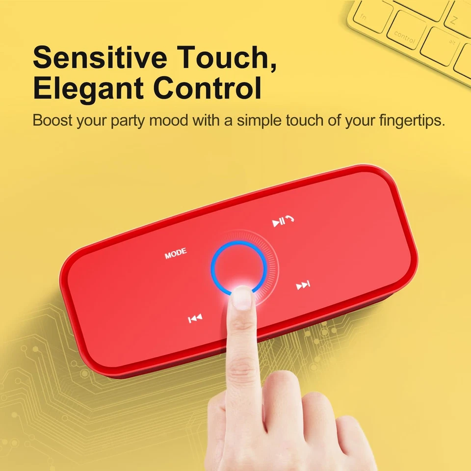 Altavoz inalámbrico Bluetooth táctil DOSS SoundBox con sonido HD y graves IPX5 Wa... Foto 3 de 4