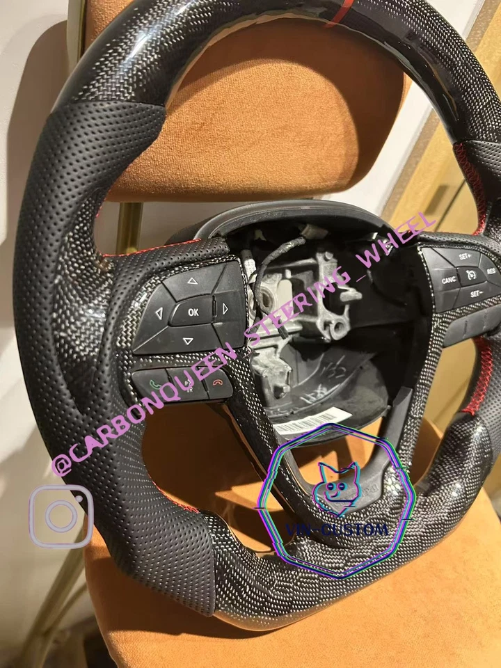 GRAND CHEROKEE STEERING WHEEL /CHEROKEE CARBON FIEBR STEERING WHEEL 2014-2021YS - Image 3 of 4