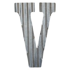 COLLECTIVE HOME - 12" Metal Letter Wall Decor, Galvanized 12 x 8 inches, V
