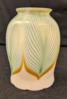Quezal Pulled Feather Favrile Iridescent Art Glass Lamp Shade