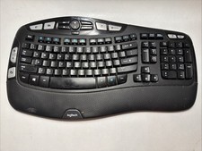 Logitech K350 Wave Wireless Ergonomic Keyboard Black Comfy Wrist Rest No Dongle
