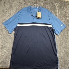 Nike Golf Polo Shirt Men's Size XL Dri-Fit Victory Shades Of Blue Colorblock NWT