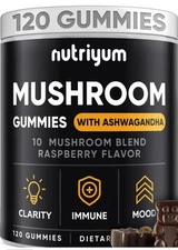 Nutriyum Mushroom Gummies With Ashwaganda For Clarity Immune Mood 120 Ct 12/2025