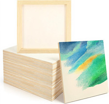 12 Pack Unfinished Wood Panels 8 X 8 Inch, Wooden Canvas Panels, Unfinished Wood