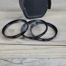 Vintage Tiffin 52mm Close-up Lens Set 1 2 4 With Leather Case Made In Japan