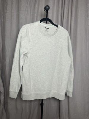 Bench Sweatshirt Womens L Gray Waffle Knit Crewneck Long Sleeve Pullover Casual