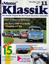 3) Motor Klassik 11/1990 - Borgward Isabella TS Coup - Borgward P 100 2.3 Liter