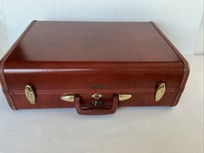 Samsonite 4932 VTG 1950  s Hard-Shell Suitcase W/KEY Brick Red 21" Denver Co