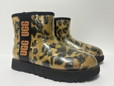 UGG Classic Mini Clear Waterproof Leopard Short Boot Women s Size 5