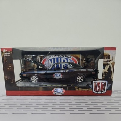 M2 MACHINES 1:24 NHRA 1971 Dodge Challenger R/T HEMI Black/Blue/Chrome Brand New
