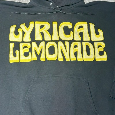 Mens Large Lyrical Lemonade Everyday Black Hoodie Yellow Logo