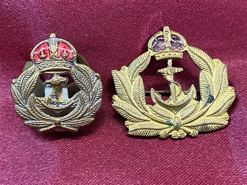 2 x WW1/2 RN Royal Navy Enamel Badges, 1 x Lapel 1 x sweetheart Brooch