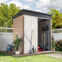 Yodolla 5ft x 3ft Outdoor Metal Storage Shed with Sliding Roof & Lockable Door