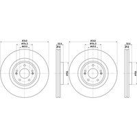 2X Hella Pagid Bremsscheiben Ø340Mm Vorne Passend FüR Hyundai Santa Kia Sorento