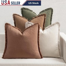 Linen Pillow Covers Set of 4 Natural Ramie Cotton Soft Decorative Covers New