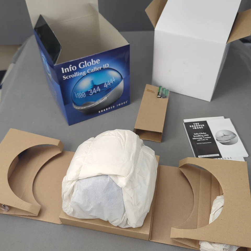 Vintage Sharper Image Info Globe Scrolling Caller ID NIB I Opened To Test Works - Image 4 of 4