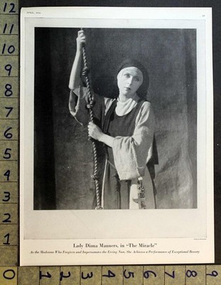1924 LADY DIANA MANNERS MADONNA MIRACLE ACTRESS STAGE PHOTO INSERT PRINT FC9302
