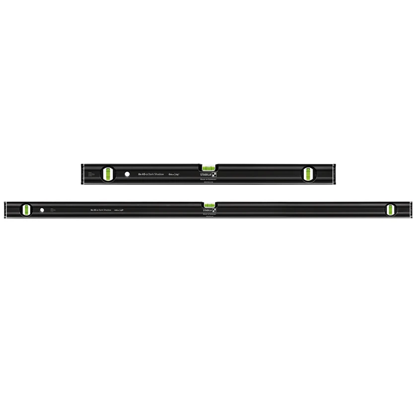 Stabila 80 AS-2 Dark Shadow Edición Limitada Spirit Level Twin Pack Set 60 120cm