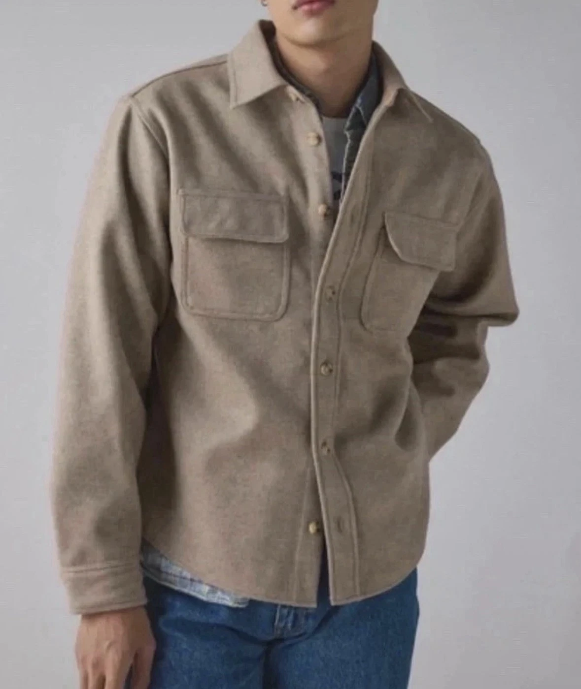 Urban Outfitters UO Oli Knit Overshirt Men's XS Honey Tan Shacket - product detail image 1