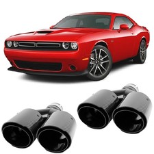 Pair Carbon Exhaust Muffler Tip Dual Slant Cut 2.5 To 3.5 For Dodge Challenger Pair Carbon Exhaust Muffler Tip Dual Slant Cut 2.5 To 3.5 For Dodge Challenger