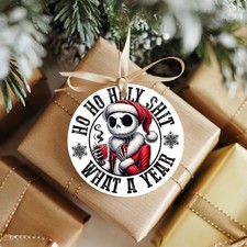 Ho Ho Holy Sh t What a Year Ceramic Ornament Christmas Decoration