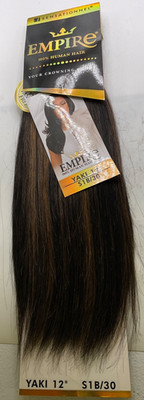 Sensationnel Empire 100% Human Hair Yaki 12'' Color: 1B/30