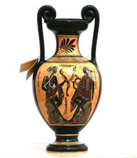 Greek Pottery Amphora Jar Vase Pot Painting Goddess Artemis God Apollo 29cm