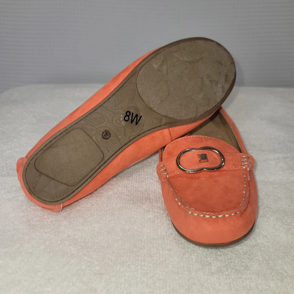 New Liz Claiborne Slip-On Antonia Refined Comfort Sz 8M Orange Leather Suede  - Image 2 of 4