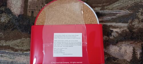 Vintage Coca-Cola metal holder with 6 coasters. 4" - Picture 2 of 6