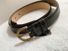 Vintage Coach Black Leather Women Belt 1970s With Original Hang Tag Rare Find /L