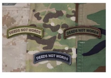 Milspec Monkey MSM Morale Patch - Nylon - DEEDS NOT WORDS TAB - All Colors!