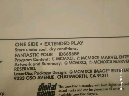 Rare LaserDiscNear-Mint LaserDisc and JacketFantastic Four MINT CONDITION - Picture 5 of 7