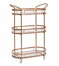26¾ in. x 12½ in. x 37⅜ in. "Westwood" Antique Copper Bar/Serving Cart