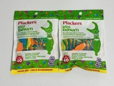 80 Plackers Kids Dental Flossers w Fluoride - Mixed Berry Animal Shapes