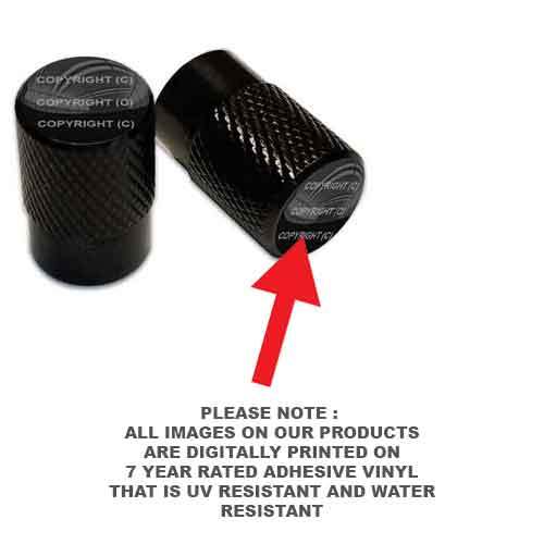 2 Black Billet Aluminum Knurled Tire Valve Caps - USA Flag POW MIA - Picture 2 of 2