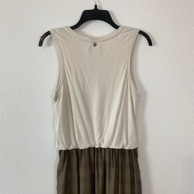 prana perry midi dress prAna Perry Midi Dress Size L 'Mud' Brown & Ivory Sleeveless